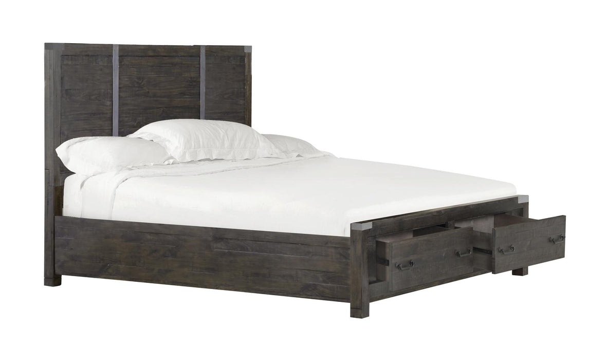 Magnussen Abington California King Panel Storage Bed in Weathered Charcoal