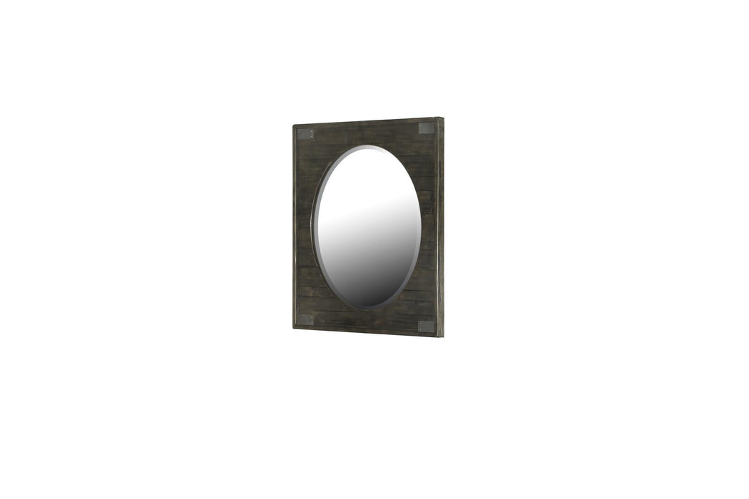 Magnussen Abington Portrait Oval Mirror in Weathered Charcoal