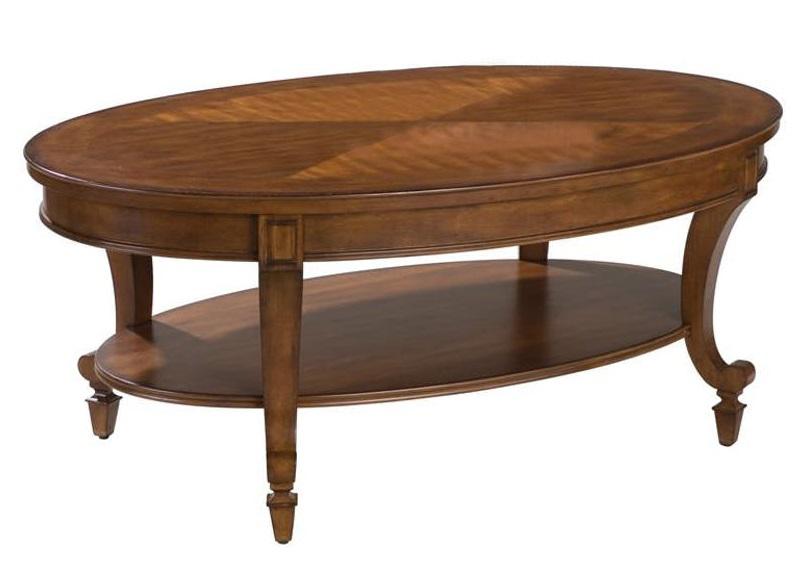 Magnussen Furniture Aidan Wood Oval Cocktail Table in Cinnamon image