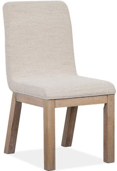 Magnussen Furniture Ainsley Upholstered Host Side Chair in Cerused Khaki (Set of 2)