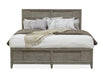Magnussen Furniture Atelier Queen Panel Storage Bed in Nouveau Grey, Palladium Metal image