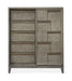 Magnussen Furniture Atelier Sliding Door Chest in Nouveau Grey, Palladium Metal image