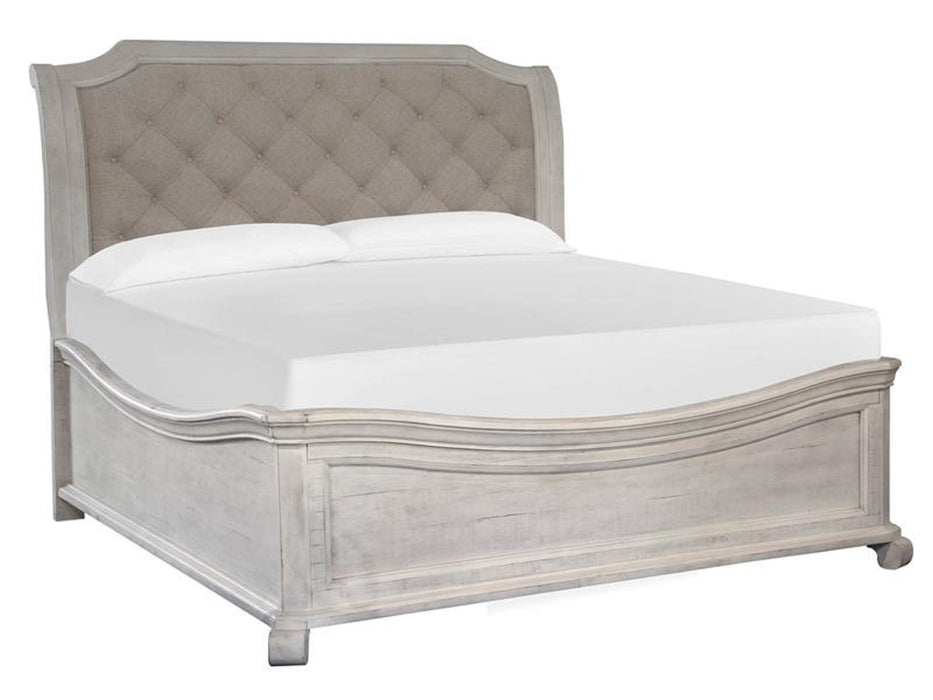 Magnussen Furniture Bronwyn California King Sleigh Bed with Shaped Footboard in Alabaster image