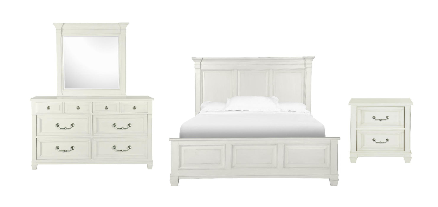 Magnussen Furniture Brookfield Queen Panel Bed in Cotton White