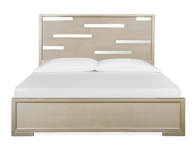 Magnussen Furniture Chantelle California King Panel Bed in Champagne