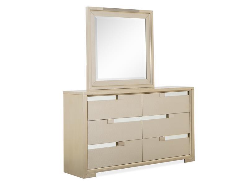 Magnussen Furniture Chantelle Square Mirror in Champagne