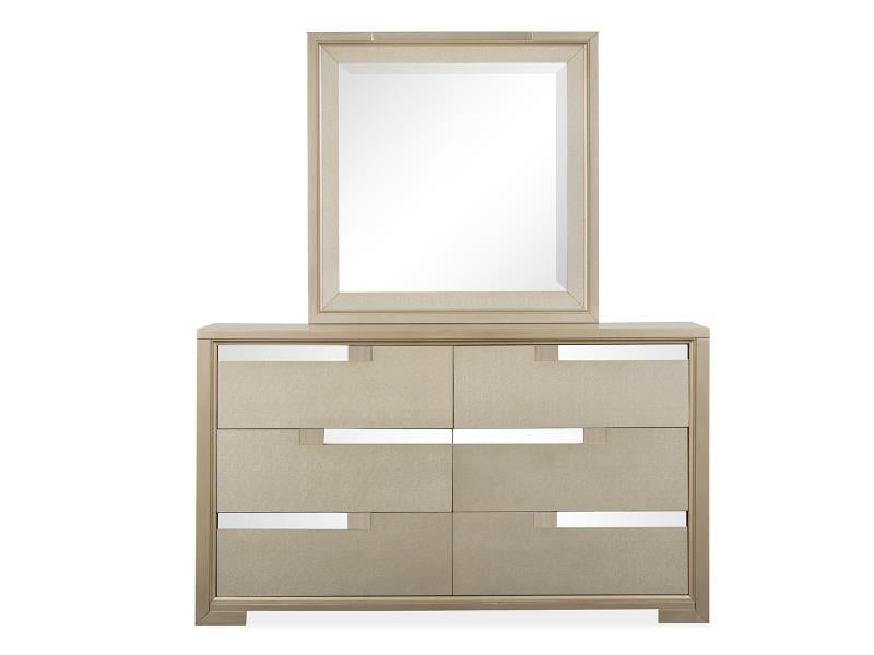 Magnussen Furniture Chantelle Square Mirror in Champagne