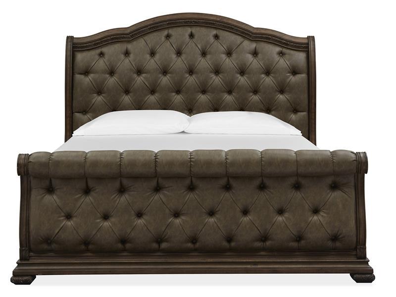 Magnussen Furniture Durango Queen Sleigh Upholstered Bed in Willadeene Brown