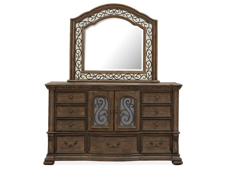 Magnussen Furniture Durango Shaped Mirror in Willadeene Brown