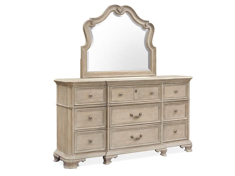 Magnussen Furniture Jocelyn Shaped Mirror in Weathered Taupe