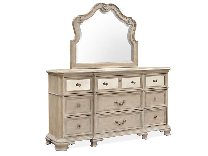Magnussen Furniture Jocelyn Shaped Mirror in Weathered Taupe