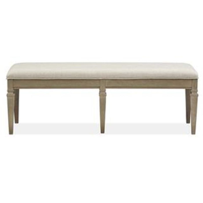 Magnussen Furniture Lancaster Bench with Upholstered Seat in Dovetail Grey