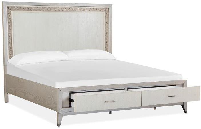 Magnussen Furniture Lenox King Storage Bed in Acadia White