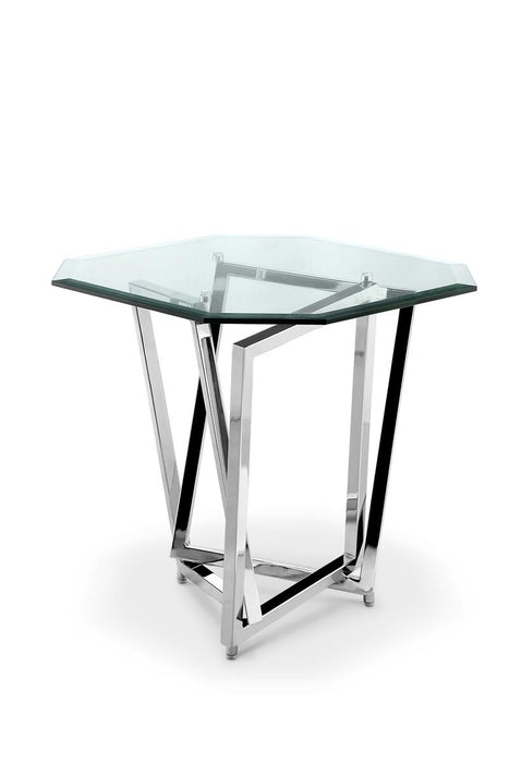 Magnussen Furniture Lenox Square Octoganal End Table in Nickel T3790-09