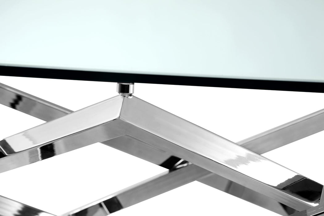 Magnussen Furniture Lenox Square Rectangular Sofa Table in Nickel T3790-73