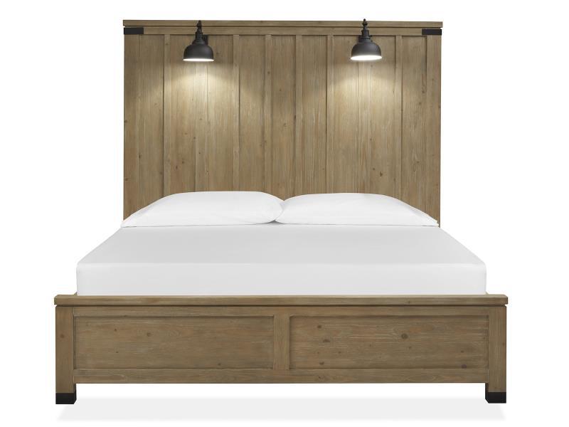 Magnussen Furniture Madison Heights California King Panel Bed in Weathered Fawn