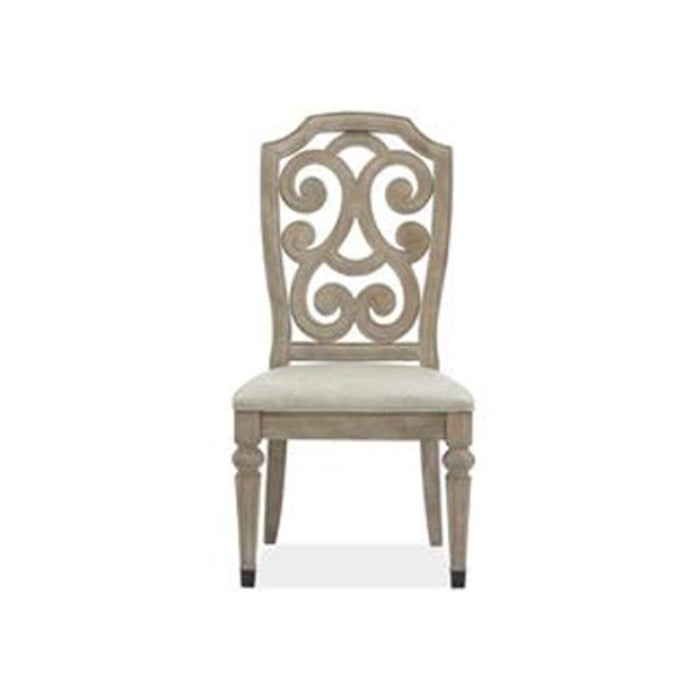 Magnussen Furniture Marisol Dining Side Chair in Fawn/Graphite Metal