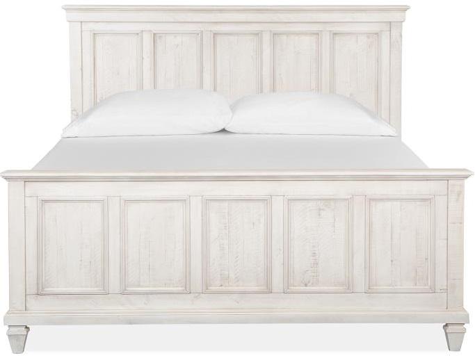 Magnussen Furniture Newport King Panel Bed in Alabaster