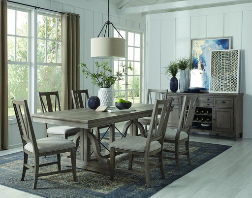 Magnussen Furniture Paxton Place Trestle Dining Table in Dovetail Grey image