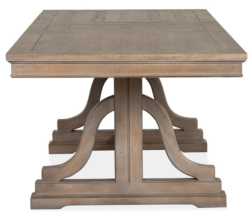 Magnussen Furniture Paxton Place Trestle Dining Table in Dovetail Grey