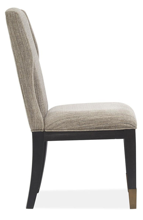 Magnussen Furniture Ryker Upholstered Host Side Chair in Nocturn Black (Set of 2)