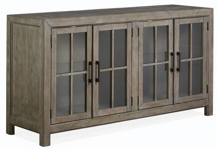 Magnussen Furniture Tinley Park Buffet Curio Cabinet in Dove Tail Grey