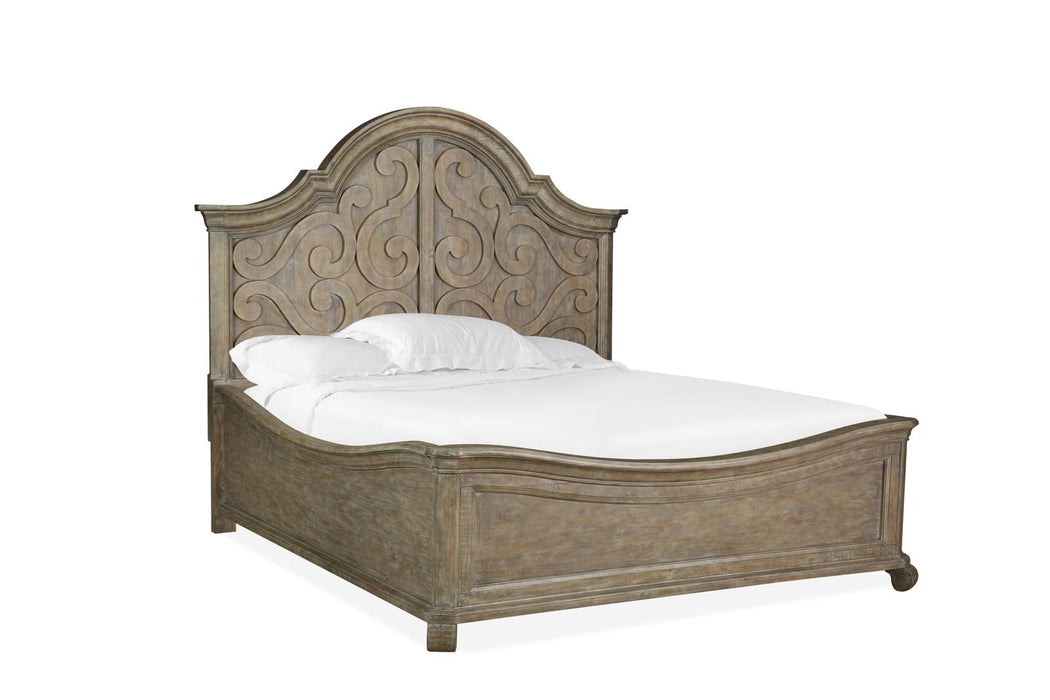 Magnussen Furniture Tinley Park California King Shaped Panel Bed in Dove Tail Grey