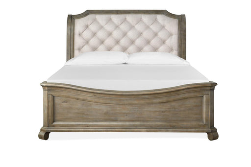 Magnussen Furniture Tinley Park King Sleigh Bed with Shaped Footboard in Dove Tail Grey image
