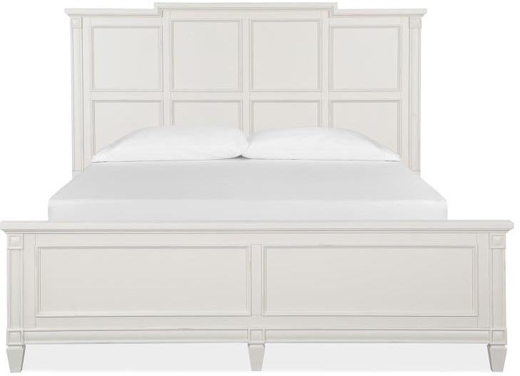 Magnussen Furniture Willowbrook Cal King Panel Bed in Egg Shell White