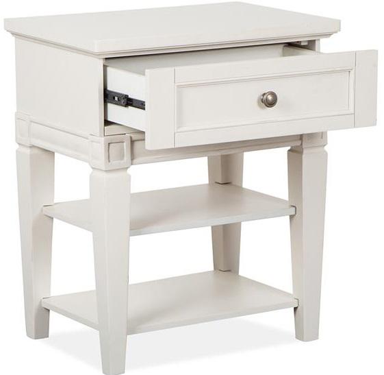 Magnussen Furniture Willowbrook Open Nightstand in Egg Shell White