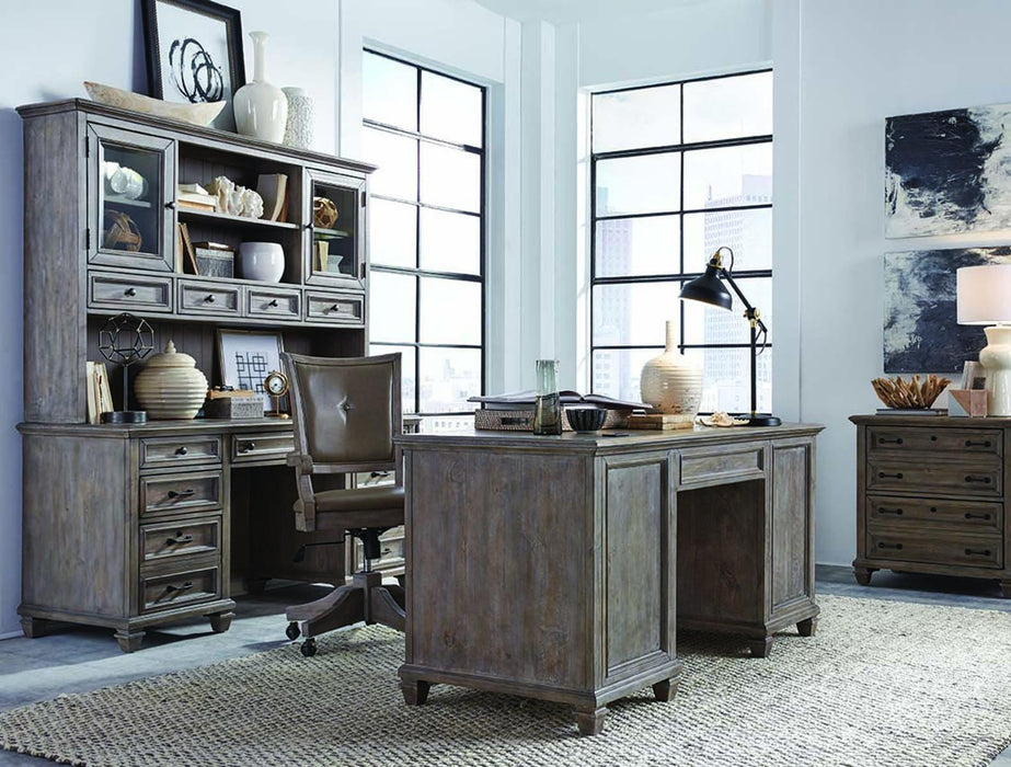 Magnussen Lancaster Credenza with Hutch in Dove Tail Grey