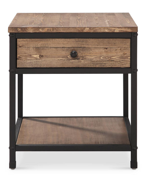 Magnussen Maguire Square End Table in Black and Weathered Barley