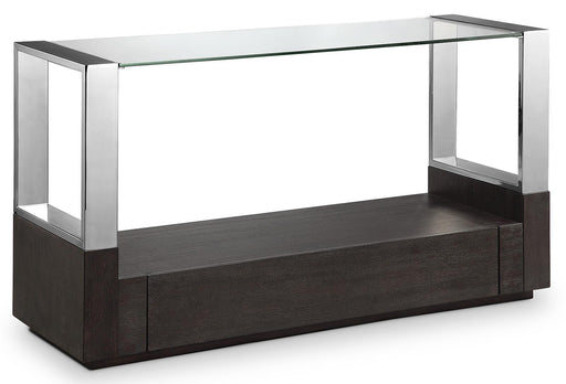 Magnussen Revere Rectangular Sofa Table in Graphite and Chrome image