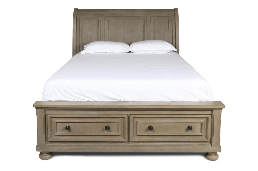 New Classic Furniture Allegra California King Storage Bed in Pewter