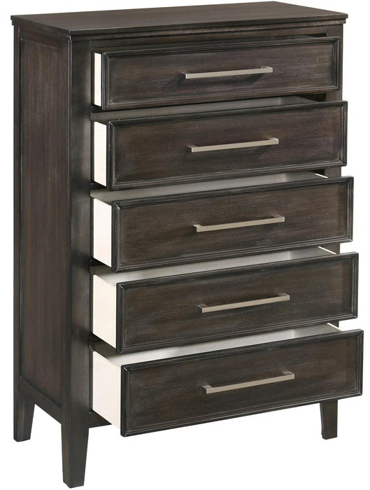 New Classic Furniture Andover 5 Drawer Chest in Nutmeg