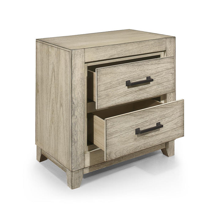 New Classic Furniture Ashland 2 Drawer Nightstand in Rustic White