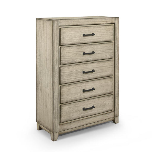 New Classic Furniture Ashland 5 Drawer Chest in Rustic White image