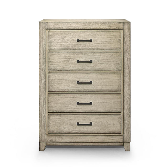 New Classic Furniture Ashland 5 Drawer Chest in Rustic White
