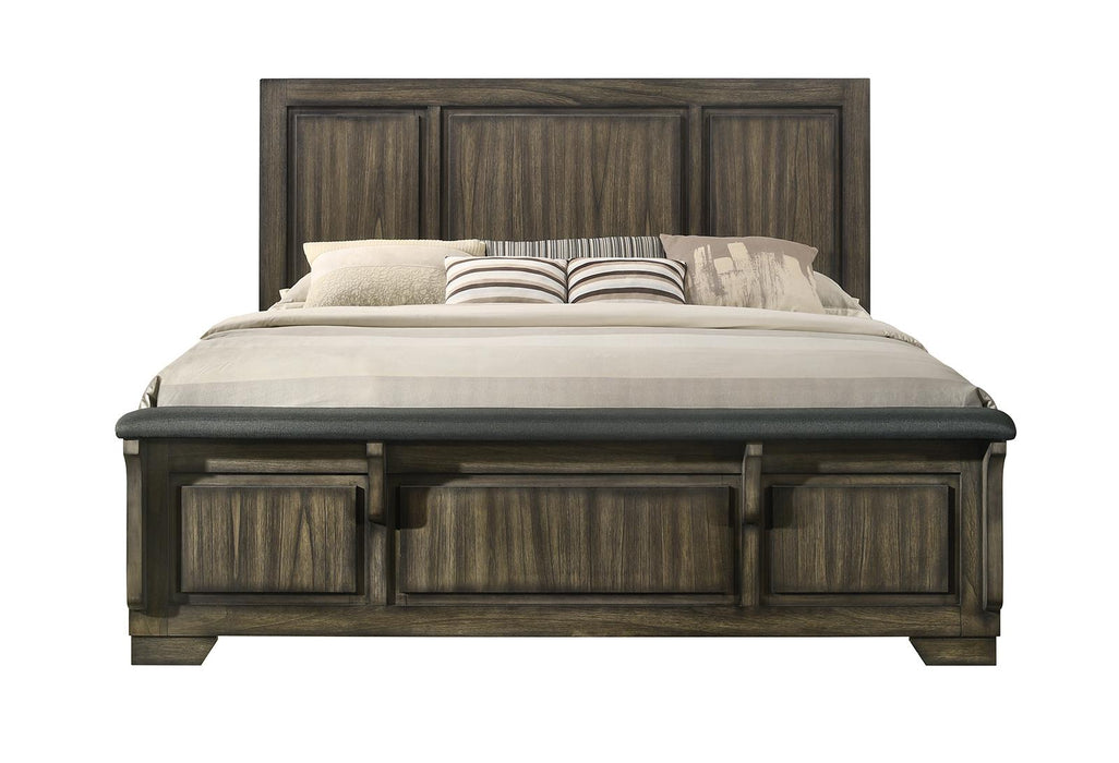 New Classic Furniture Ashland California King Panel Bed in Rustic Brown