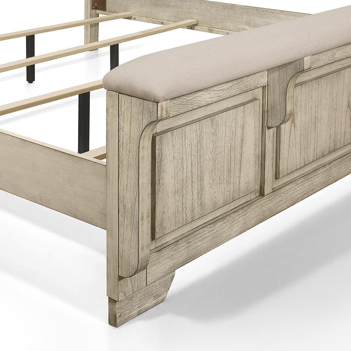New Classic Furniture Ashland King Panel Bed in Rustic White