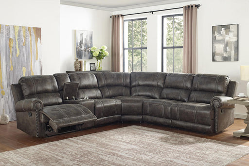 New Classic Furniture Calhoun 3pc Power Reclining Sectional in Walnut image