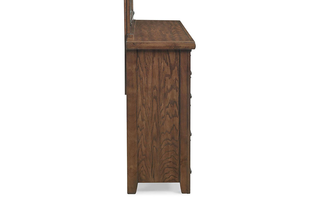 New Classic Furniture Fairfax 8 Drawer Dresser in Medium Oak
