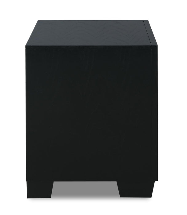 New Classic Furniture Luxor 2 Drawer Nightstand in Black/Silver