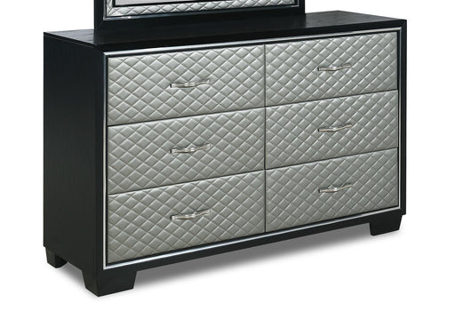 New Classic Furniture Luxor 6 Drawer Dresser in Black/Silver image