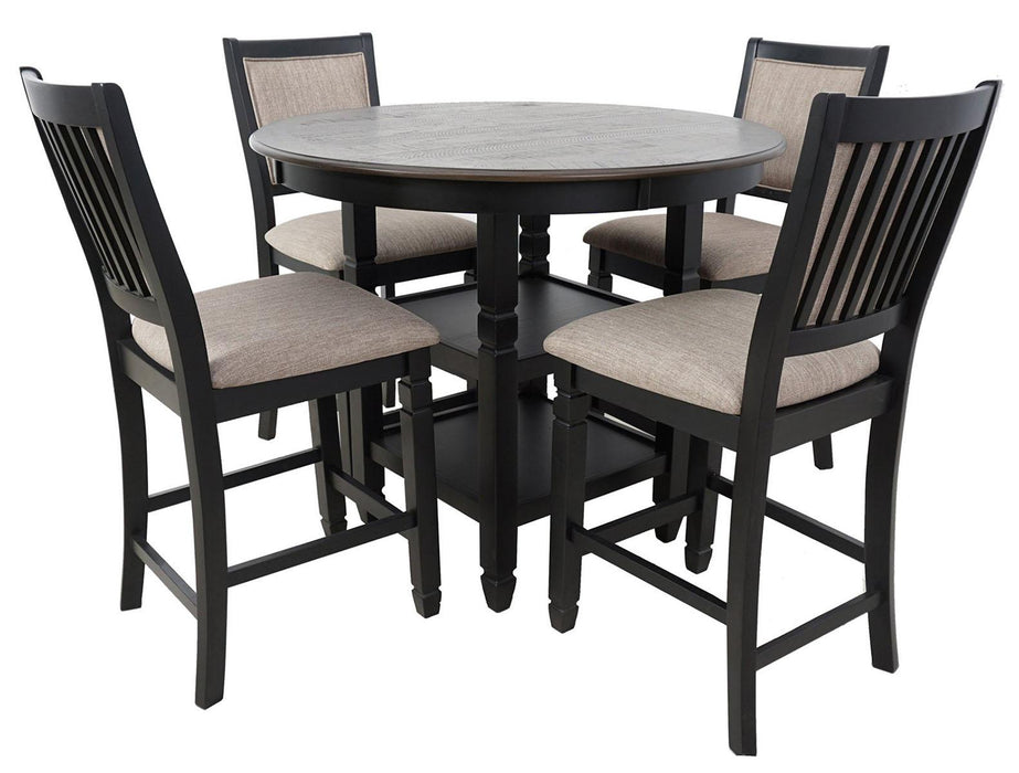 New Classic Furniture Prairie Point Round Counter Height Table in Black