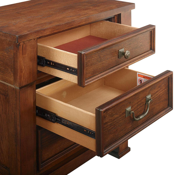 New Classic Furniture Providence 3 Drawer Nightstand in Dark Oak