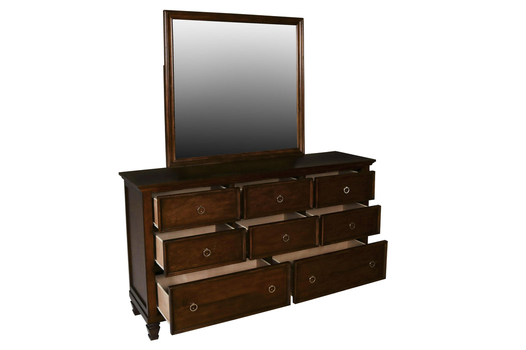 New Classic Furniture Tamarack Dresser in Brown Cherry