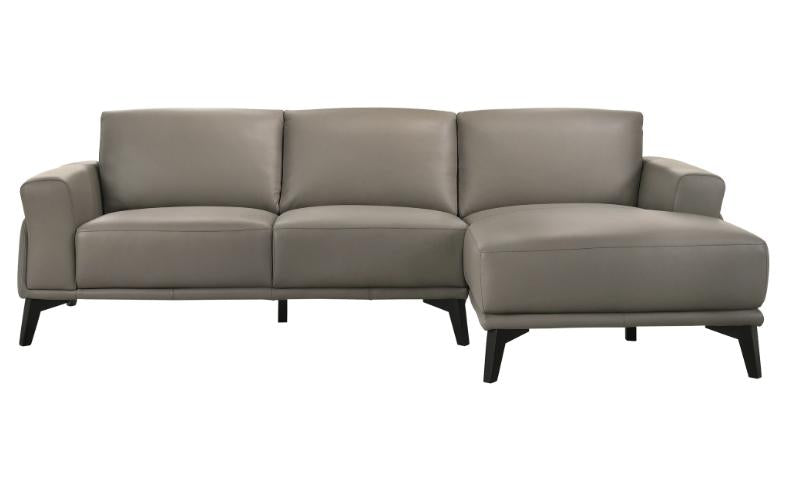 New Classic Lucca Sectional Sofa w/ LAF Loveseat in Slate Gray