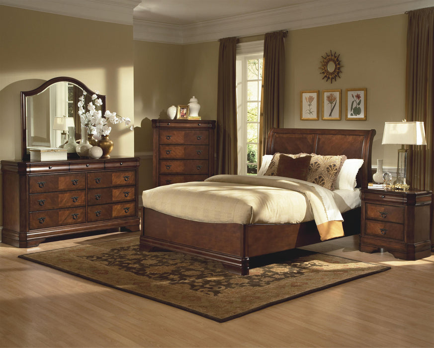 New Classic Sheridan California King Sleigh Bed in Burnished Cherry