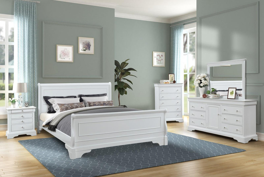 New Classic Furniture Versaille Full Sleigh Bed in White